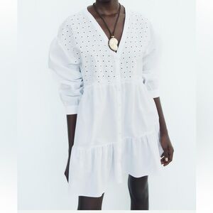 Zara Eyelet Mini Dress